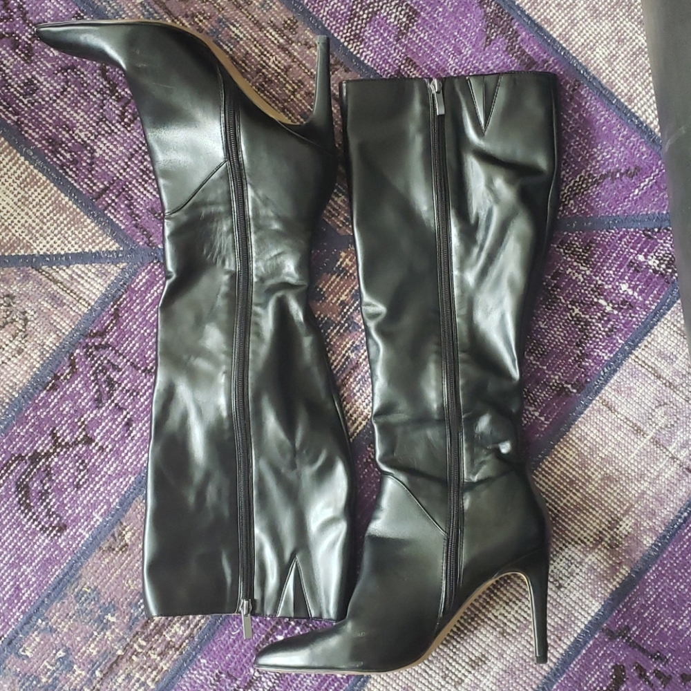 Franco Sarto black faux leather boots
